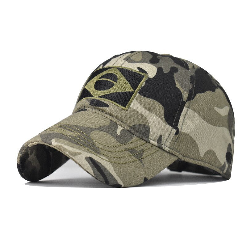 Camouflage Baseball Cap Men Snapback Embroidered Brazil Flag Military Army Tactical Hunting Caps Male Dad Black Sun Hats Women