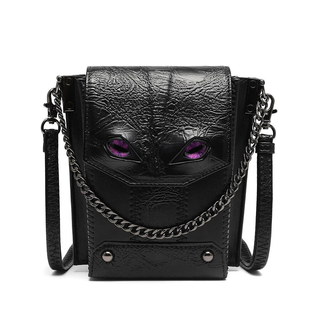 Steampunk Gothic Owl Shape Shoulder Crossbody Bag Rock Designer Purse And Handbag Female Small Leather Mini Phone Flaps Unisex
