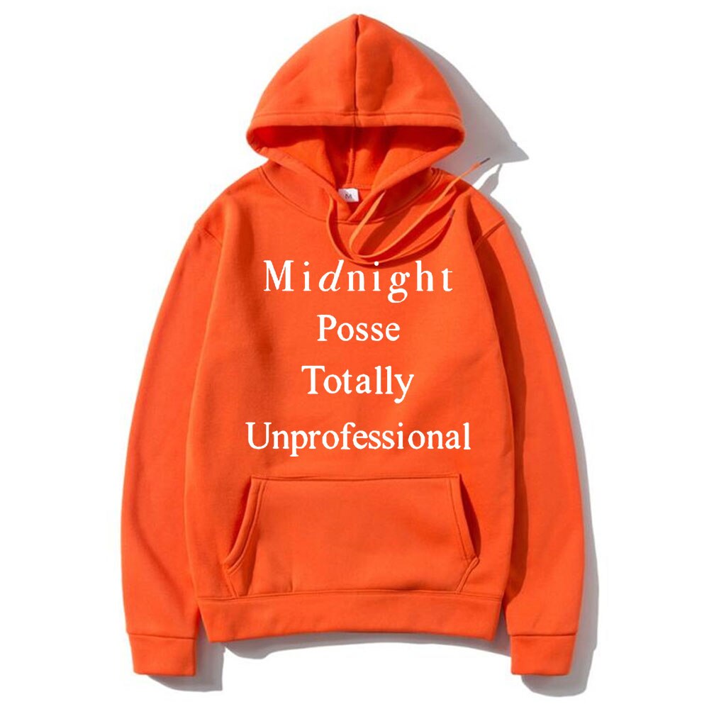 Awesome Asap Rocky Midnight Posse Totally Unprofessional Letter Logo Print Hoodie Men Women Hip Hop Hoodies Loose Cotton Clothes