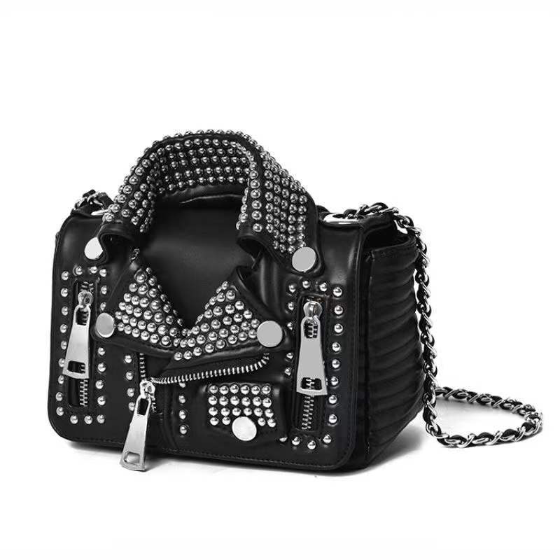 Designer Chain Bag Women Clothing Shoulder Rivet Jacket Messenger Bag Ladies Leather Luxury Handbags Bolsa Feminina Bolsos Mujer