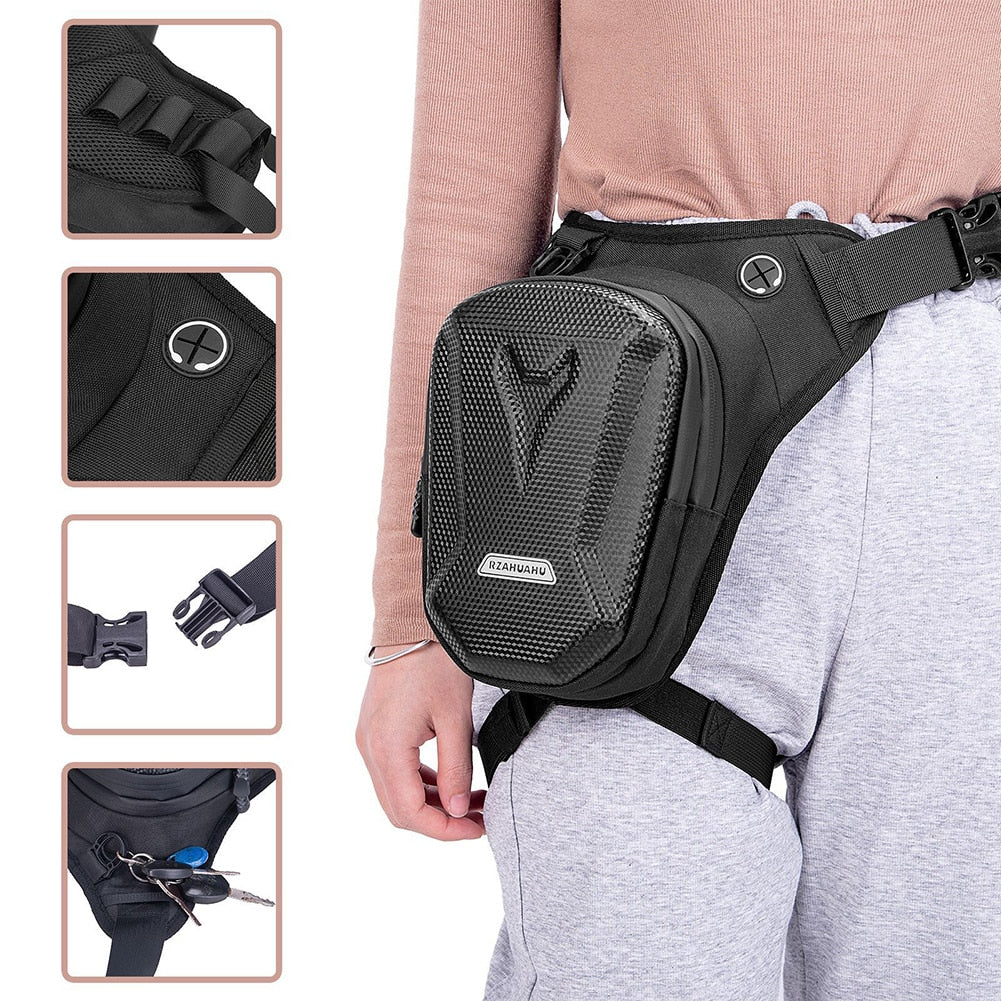 RZAHUAHU Waterproof Drop Waist Leg Bag Thigh Belt Hip Bum Motorcycle Leg Side Bag Cell/Mobile Phone Purse Fanny Pack Bags