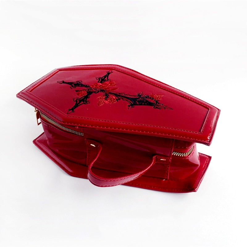 Funny Red Coffin Bag For Women 2022 New Retro Ladies Handbags Fashion Small Box
