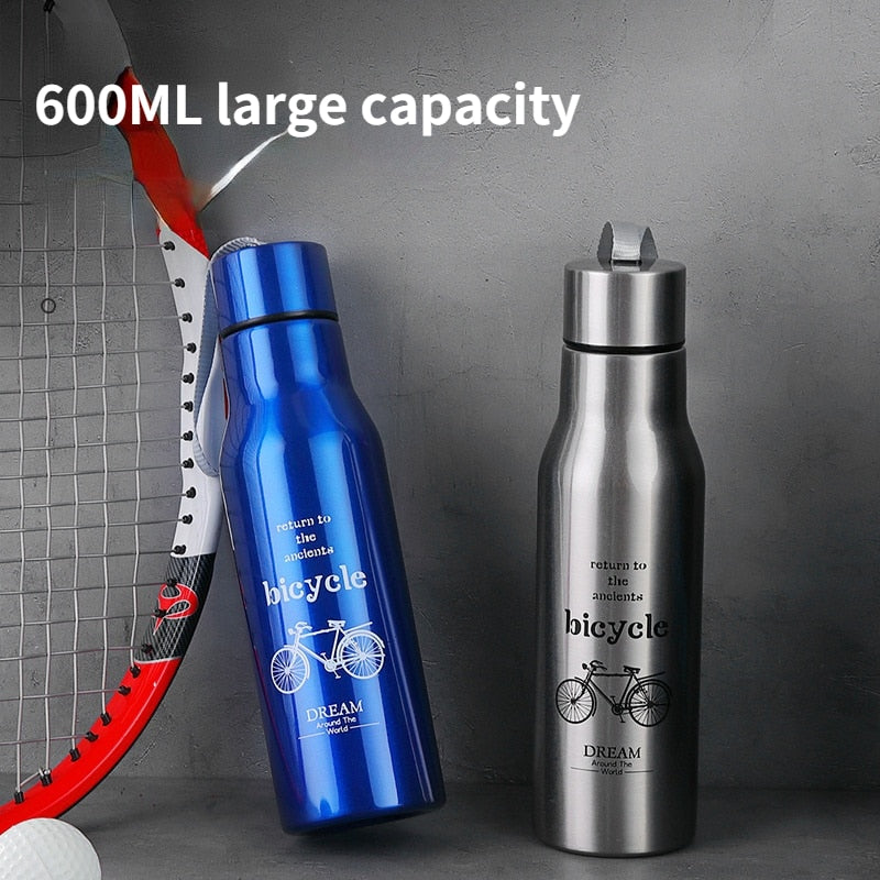 Sports Bottle 304 Single-layer Stainless Steel Sports Bottle Bicycle Riding Outdoor Mountaineering Water Cup Water Bottle