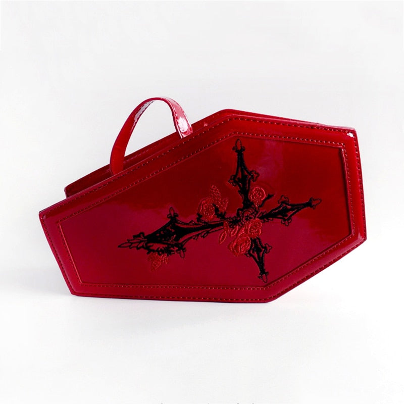 Funny Red Coffin Bag For Women 2022 New Retro Ladies Handbags Fashion Small Box
