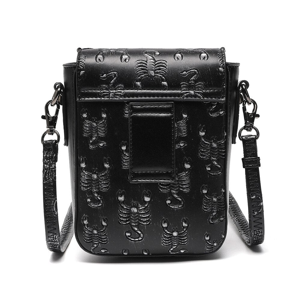 Punk Retro Skull Small Bag for Women 2022 New Versatile Moto & Biker Fashion Shoulder Flaps Rivet Black Crossbody Purses Bolsas