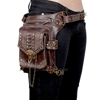 Side Leg Pouch Gothic Series Brown