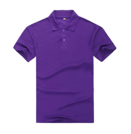 Purple Mens Plain Collar Short Sleeve Polo