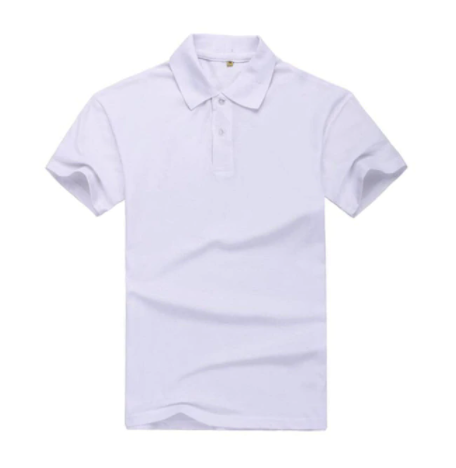 White Mens Plain Collar Short Sleeve Polo