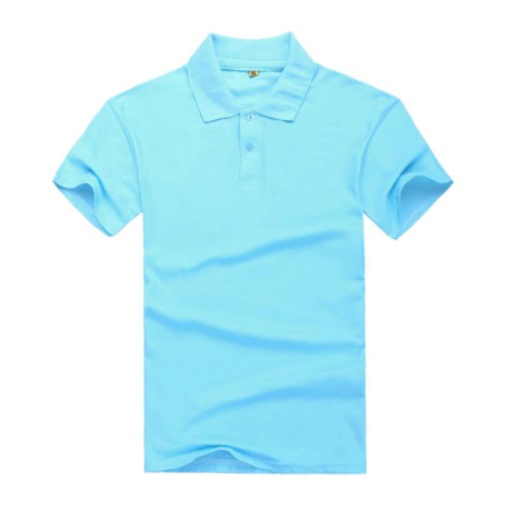 Teal Mens Plain Collar Short Sleeve Polo