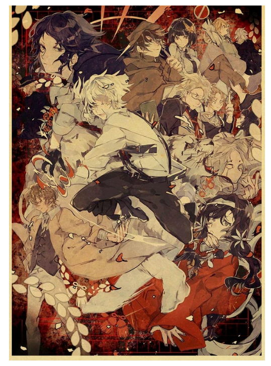 Anime Bungo Stray Dogs Poster Wall Decor Art Print Manga Decor Live Room Bedroom 12x16