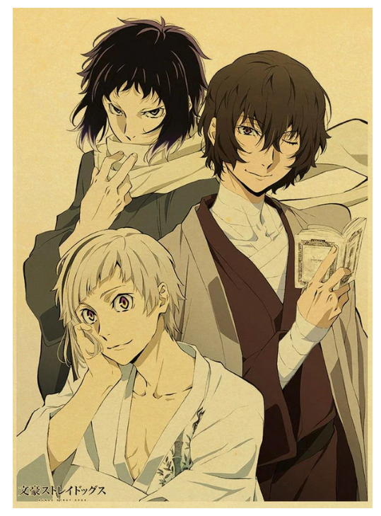 Anime Bungo Stray Dogs Poster Wall Decor Art Print Manga Decor Live Room Bedroom 12x16