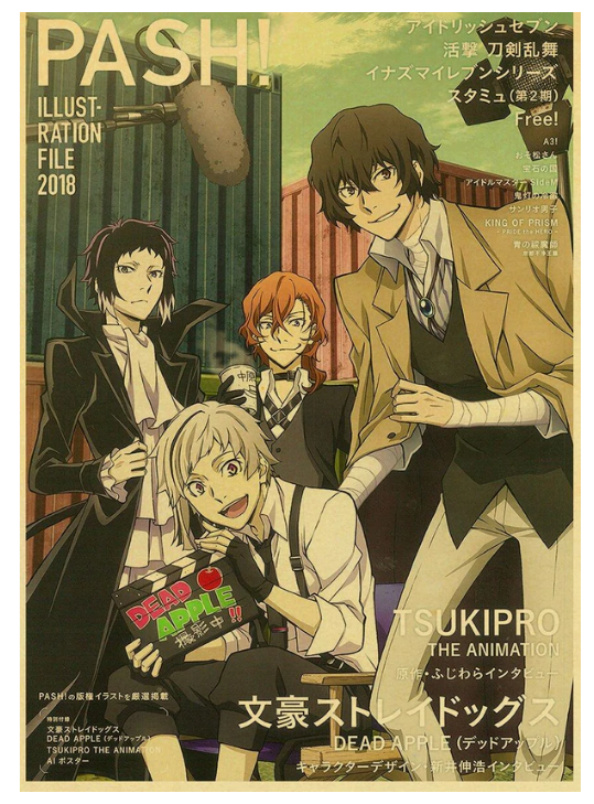 Anime Bungo Stray Dogs Poster Wall Decor Art Print Manga Decor Live Room Bedroom 12x16