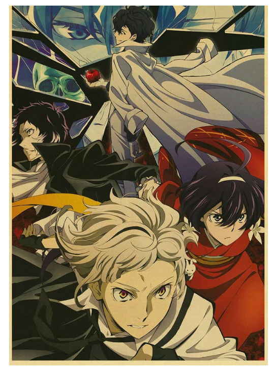 Anime Bungo Stray Dogs Poster Wall Decor Art Print Manga Decor Live Room Bedroom 12x16