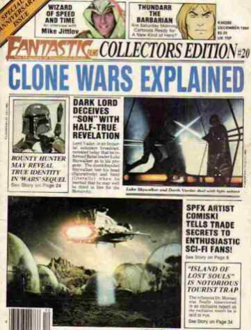 Fantastic Films Magazine Used Collectors Edition 20 Clone Wars Expanded 1980 Nea