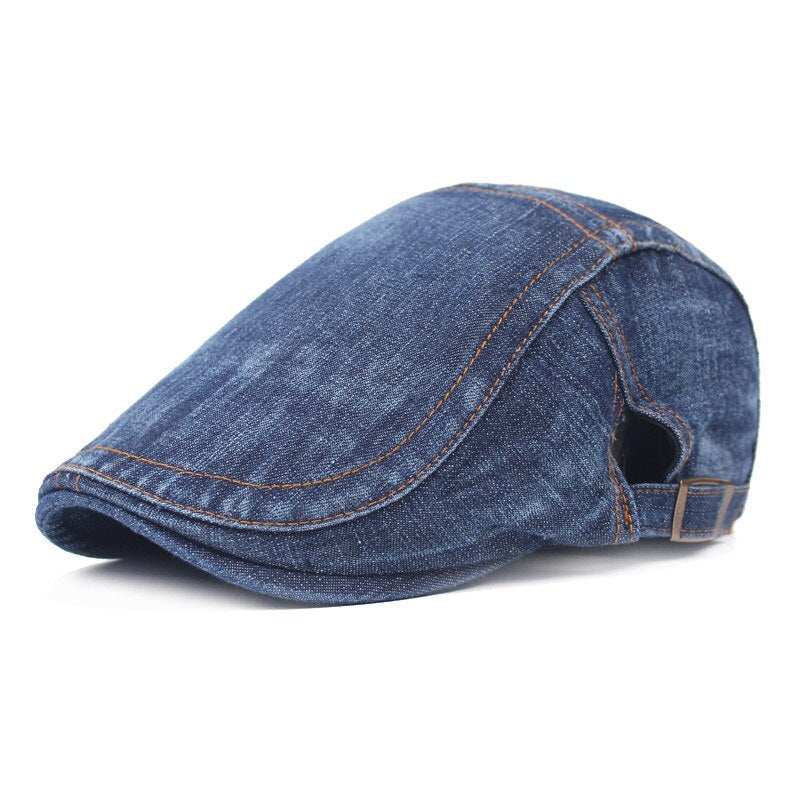 Adjustable Denim Beret Hats Men Women Jeans Berets Newsboy Flat Gatsby Cabbie Driving Windpoof Cap Hats Forward Peaked Caps
