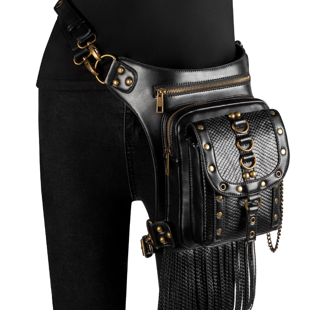 Fashion Vintage Steampunk Moto Bag Women Water Repellent Rock Gothic Biker Bags