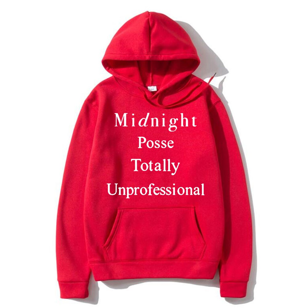 Awesome Asap Rocky Midnight Posse Totally Unprofessional Letter Logo Print Hoodie Men Women Hip Hop Hoodies Loose Cotton Clothes