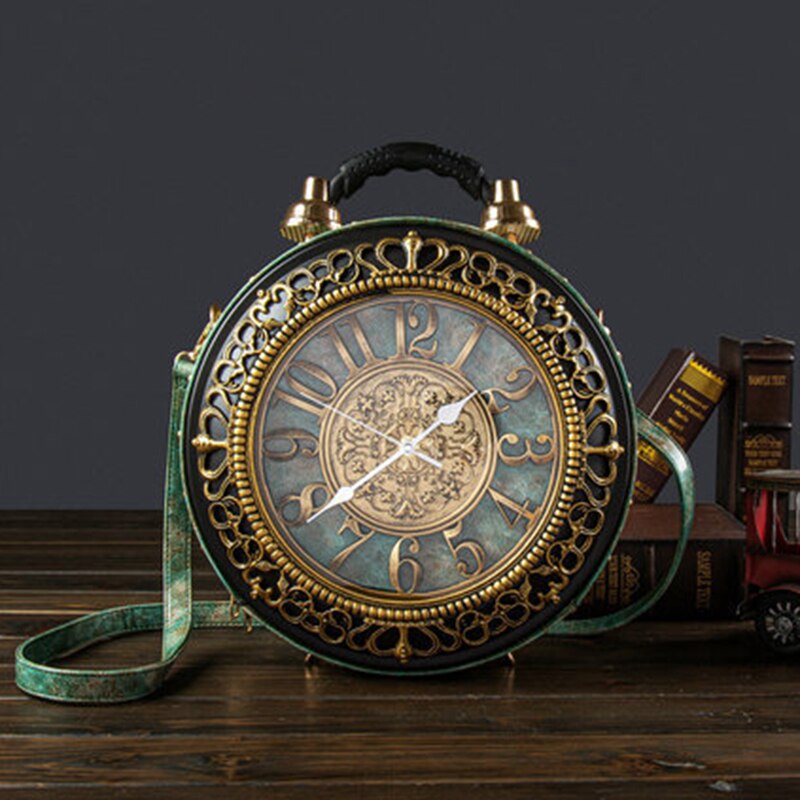 Luxury Real Clock Handbags For Women Fashion Shoulder Bag High Quality Leather Casual Crossbody Bag Ladies Vintage Messenger Bag
