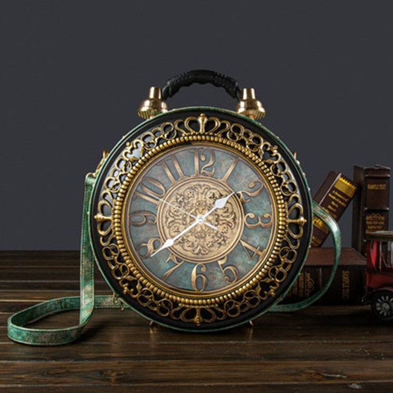 Real Alarm Clock Evening Bag For Women 2022 Luxury Vintage Wedding Handbag Bolsa Feminina Shoulder Messenger Bag Mujer Bohemian