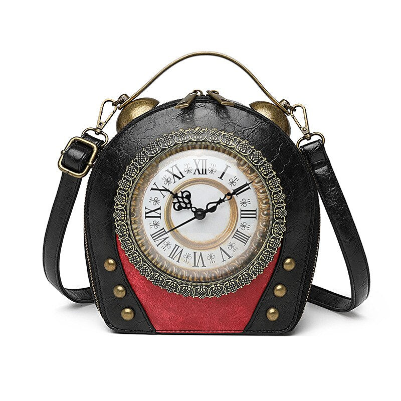 New Alarm Clock Crossbody Bag Women's Retro Hand-held Package Walkable Clock Messenger Handbag Ladies Fashion Cross Bag Handbag