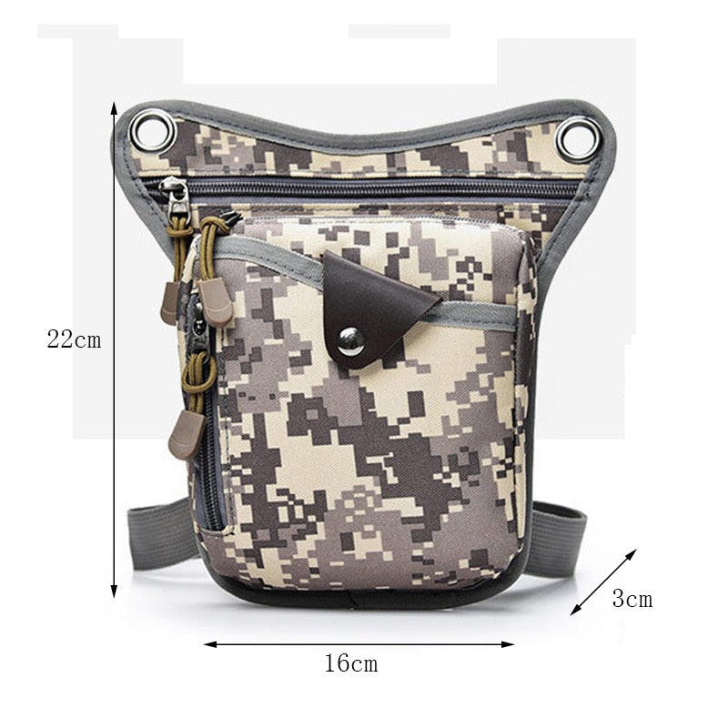 Men Nylon Drop Legs Bags Fashion Hip Waist Pack Thigh Bum Fanny Packs Multifunction Tactical Riding Male Shoulder Messenger Bag