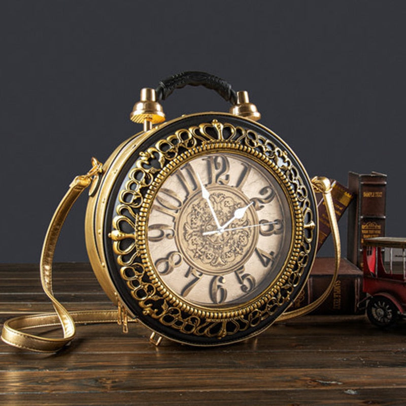 Real Alarm Clock Evening Bag For Women 2022 Luxury Vintage Wedding Handbag Bolsa Feminina Shoulder Messenger Bag Mujer Bohemian