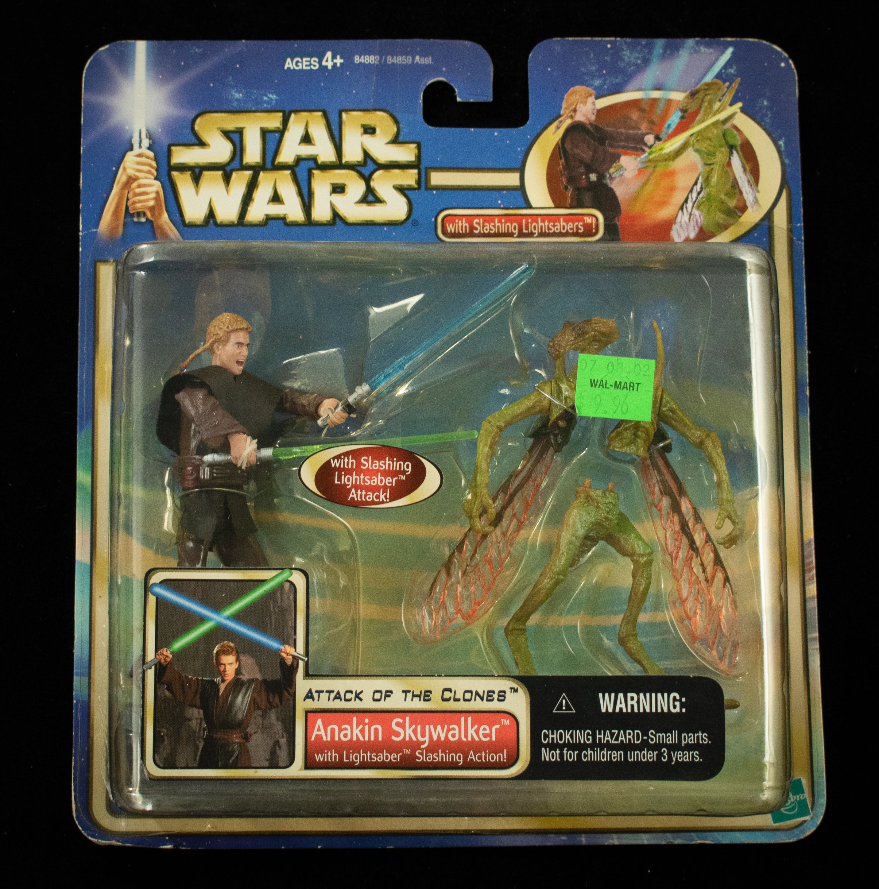 Anakin Skywalker Slashing Action Attack of the Clones Star Wars Hasbro 2002