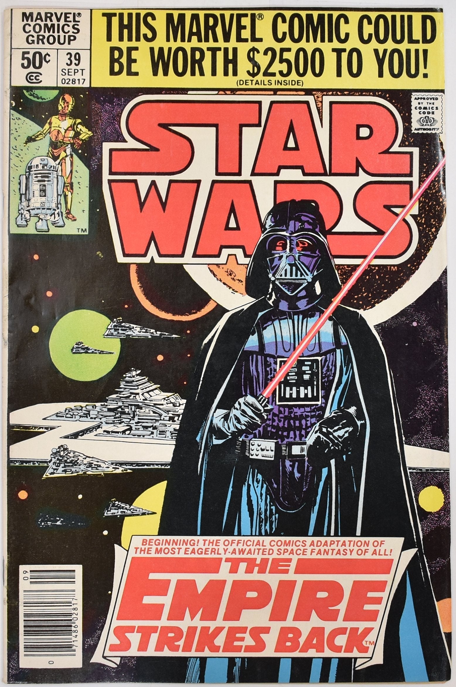 Star Wars Comic Book 39 Marvel Comics The Greatest Space Fantasy Film Of All