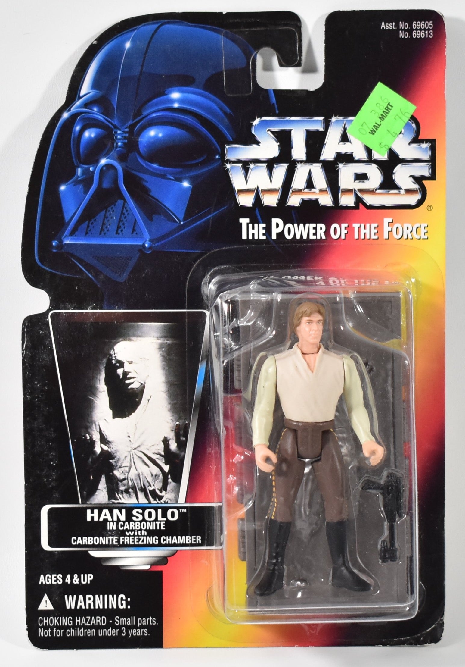 Star Wars Power Of the Force Orange Card Han Solo Carbonite