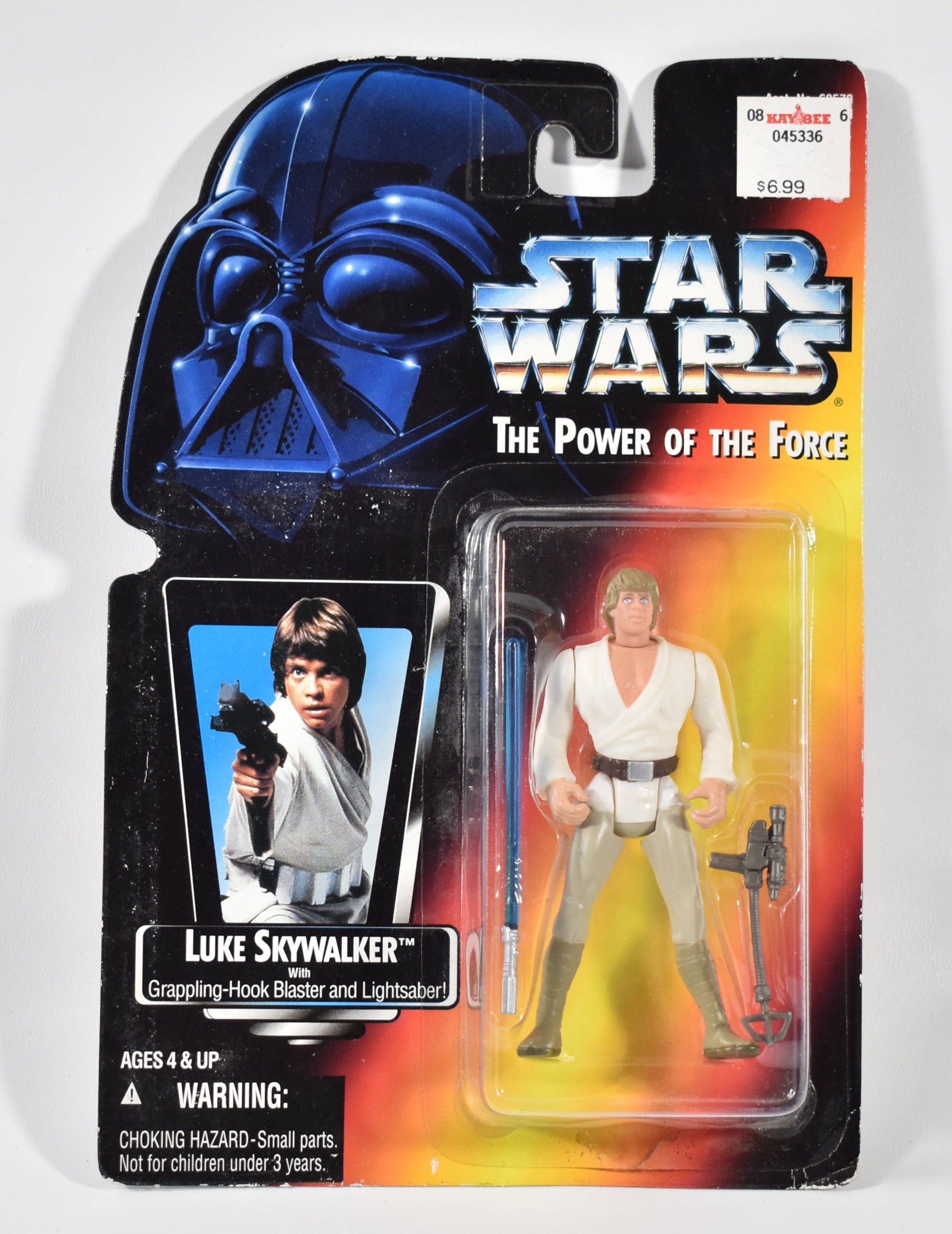 Star Wars Power Of the Force Orange Card Luke Skywalker Grappling Hook 1995 kenner