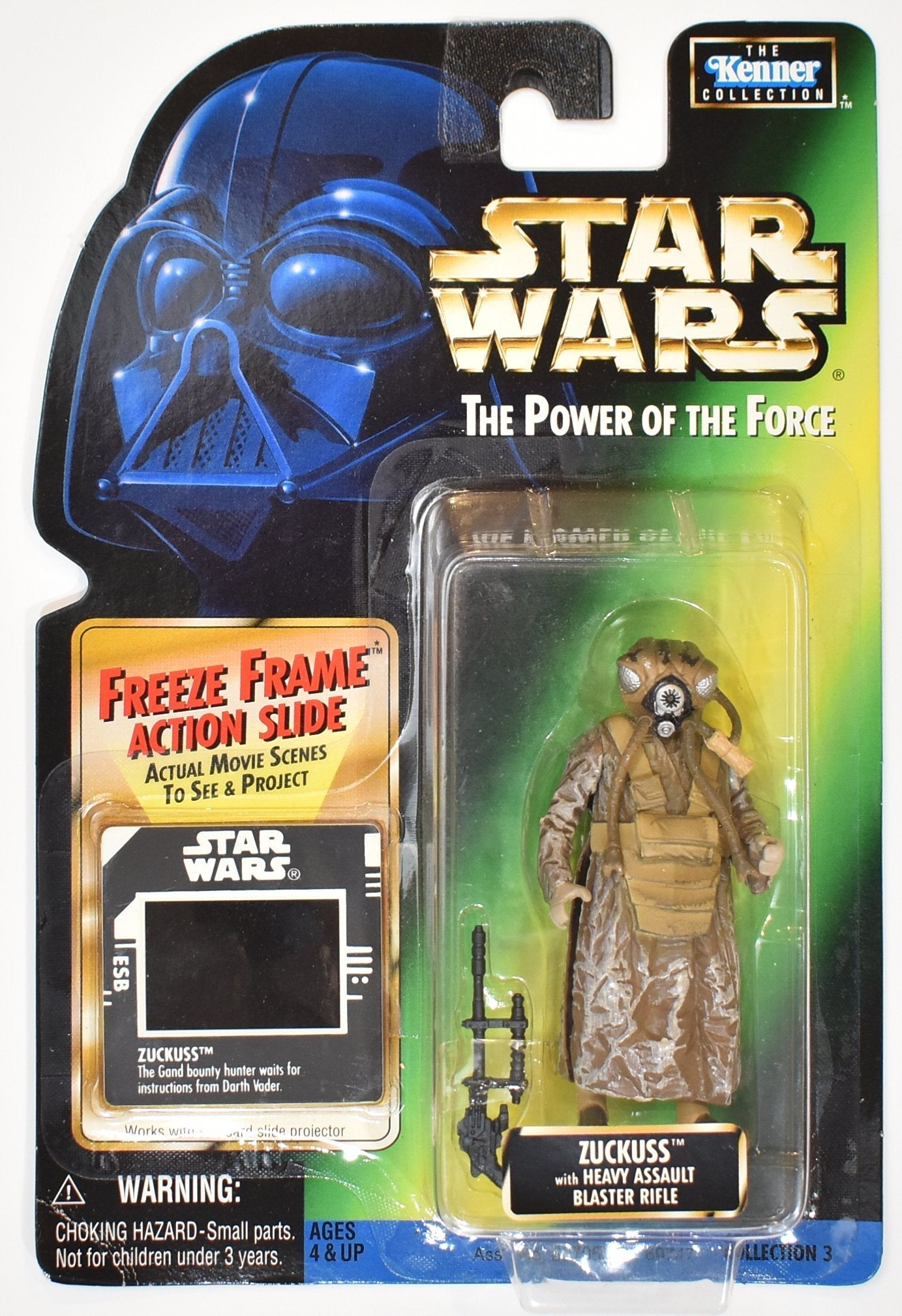 Star Wars Power of the force Action Figure Zuckuss Freeze Frame 1997 Green Card