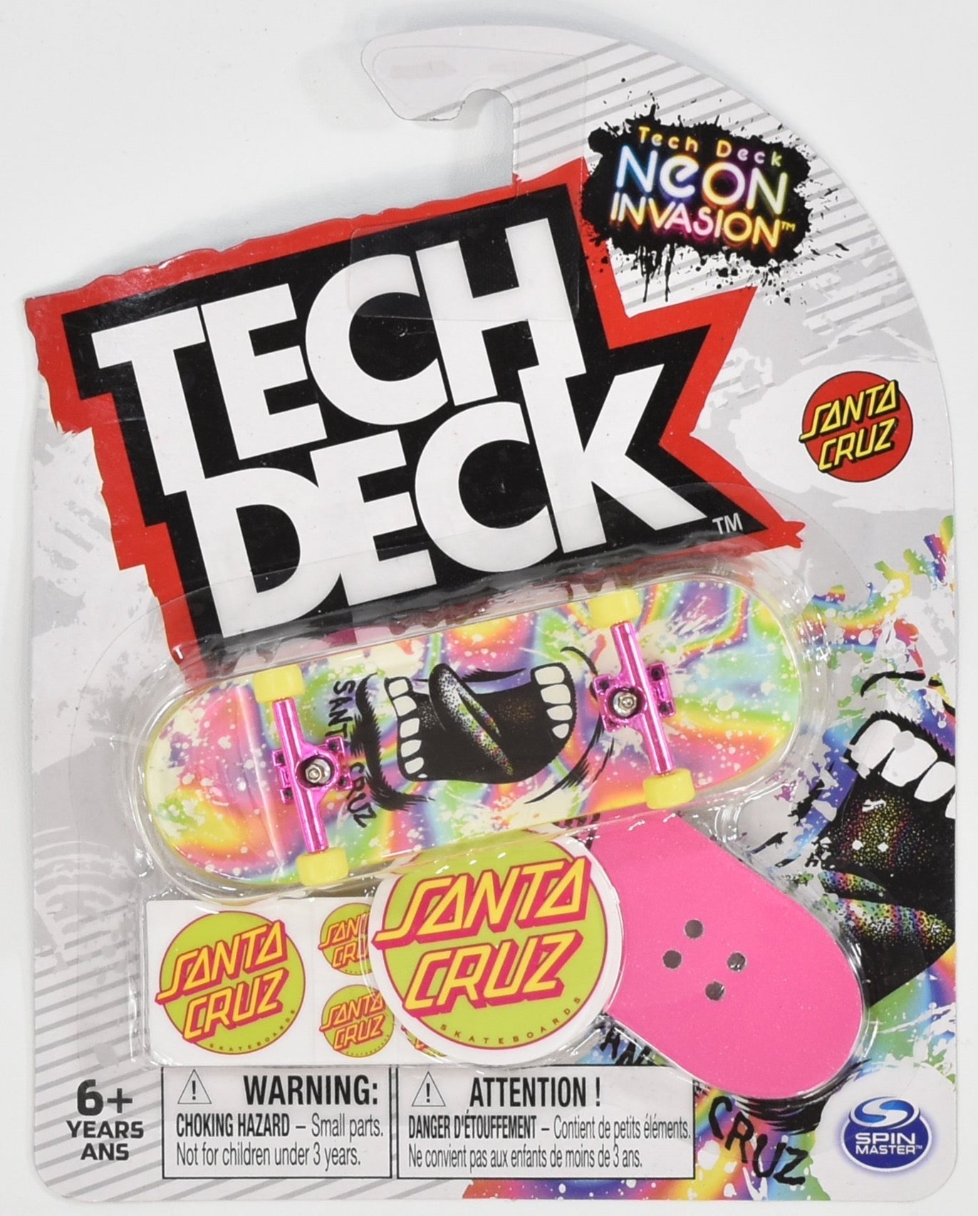 Tech Deck Neon Invasion Santa Cruz Spin Master Mini Skateboard Ultra Rare 2021
