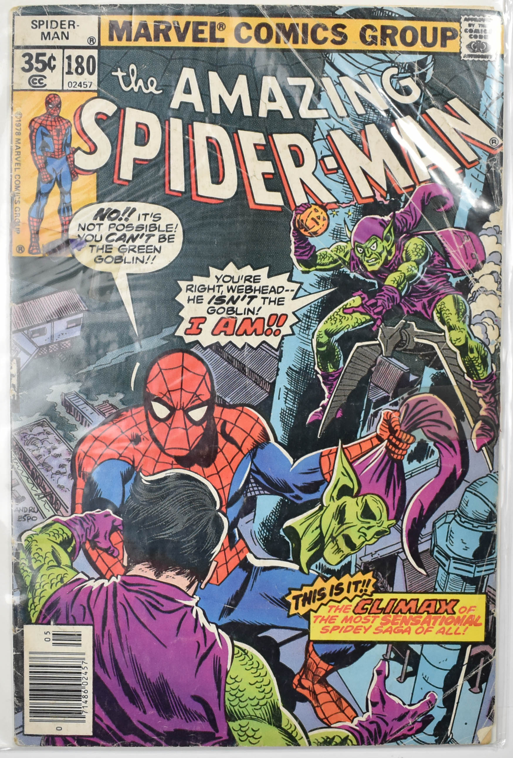The Amazing Spider Man Marvel Comic Book 180