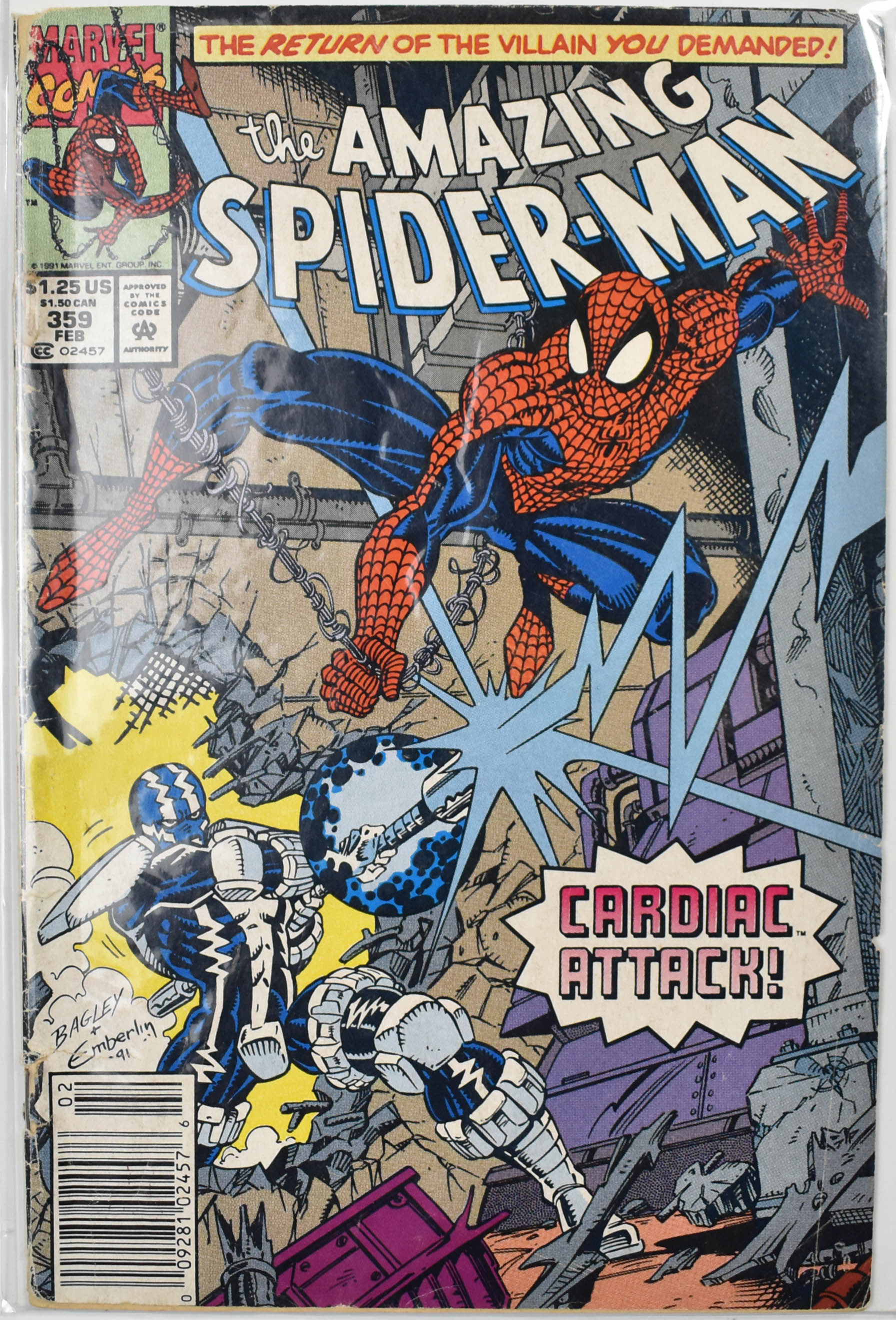 The Amazing Spider Man Marvel Comic Book 359 FEB