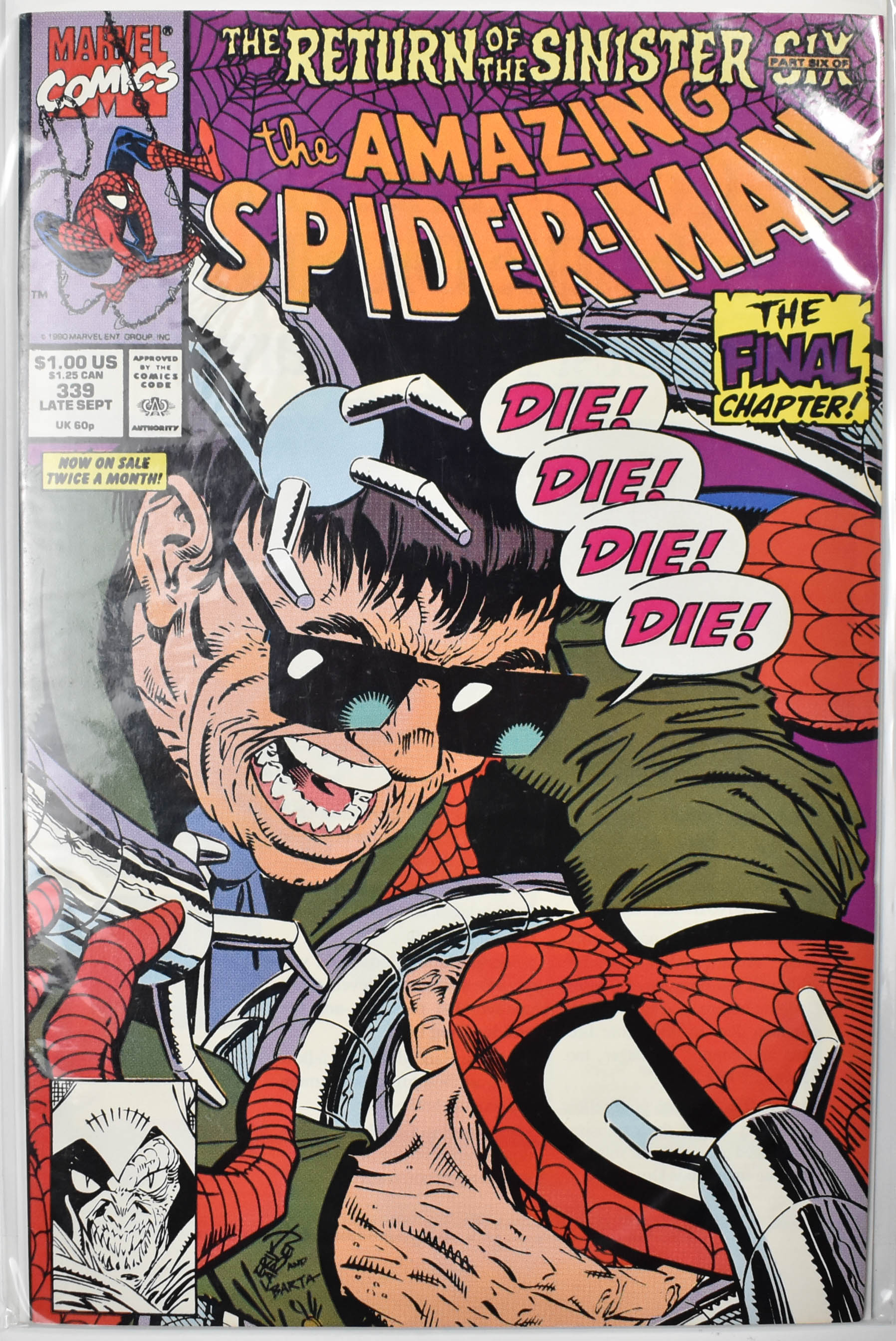 The Amazing Spider Man Marvel Comic Book 339 Late Sept