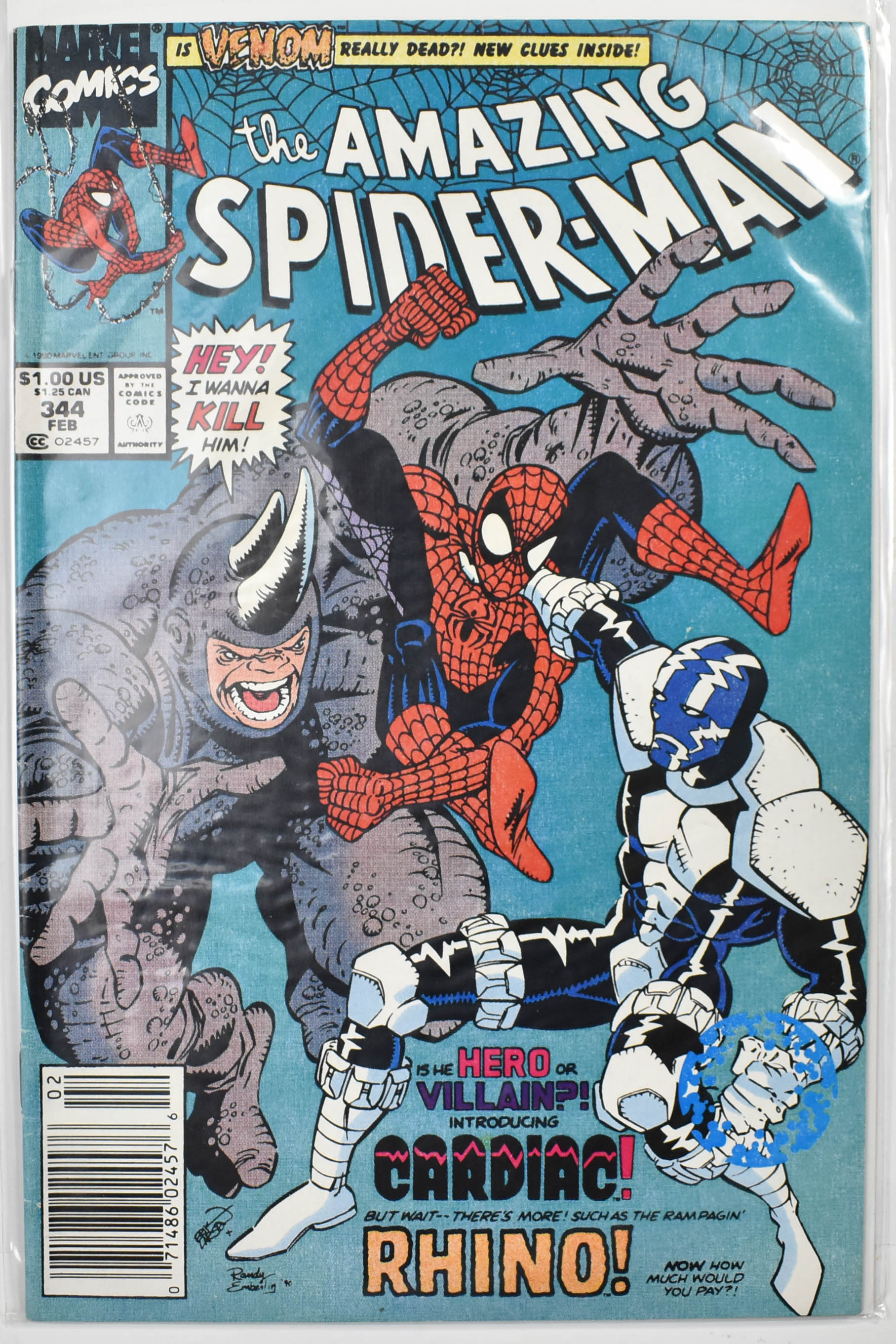 The Amazing Spider Man Marvel Comic Book 344 FEB