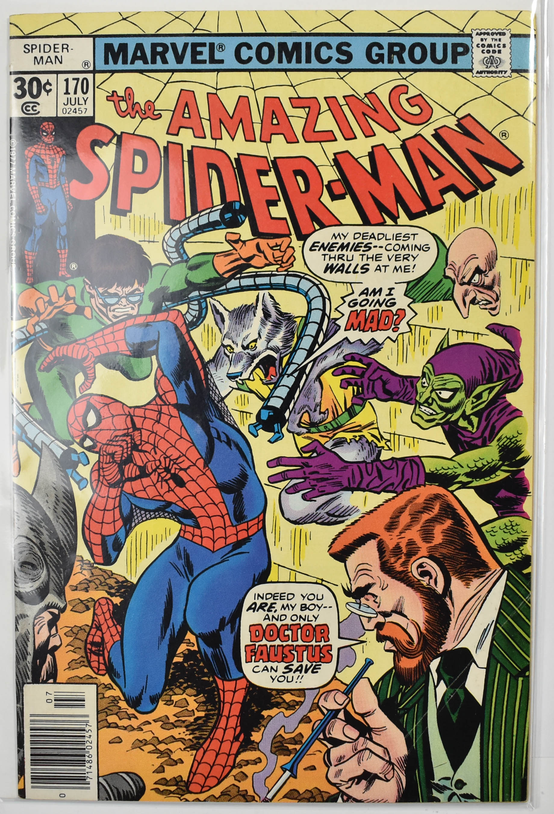 The Amazing Spider Man Marvel Comic Book 170 July