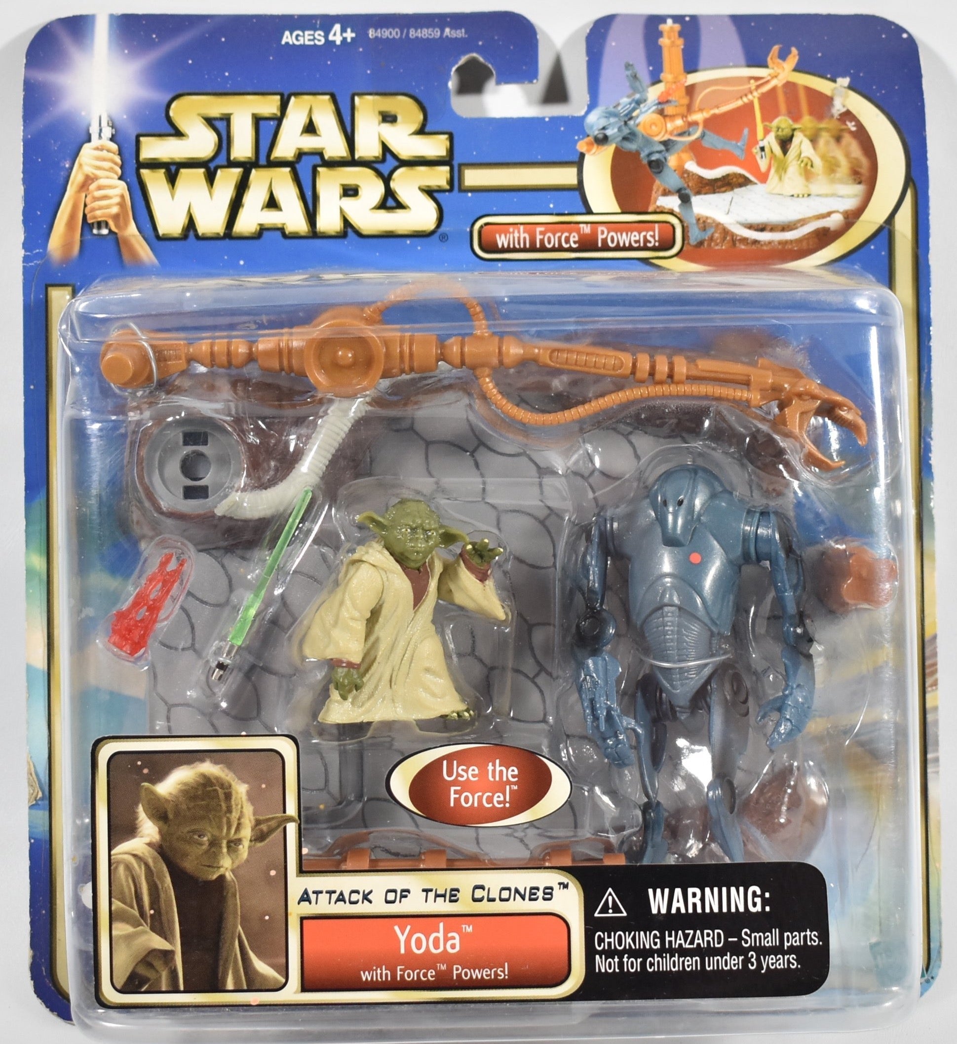 Yoda with Force Powers Attack of the clones Action Figure Set Star Wars Saga