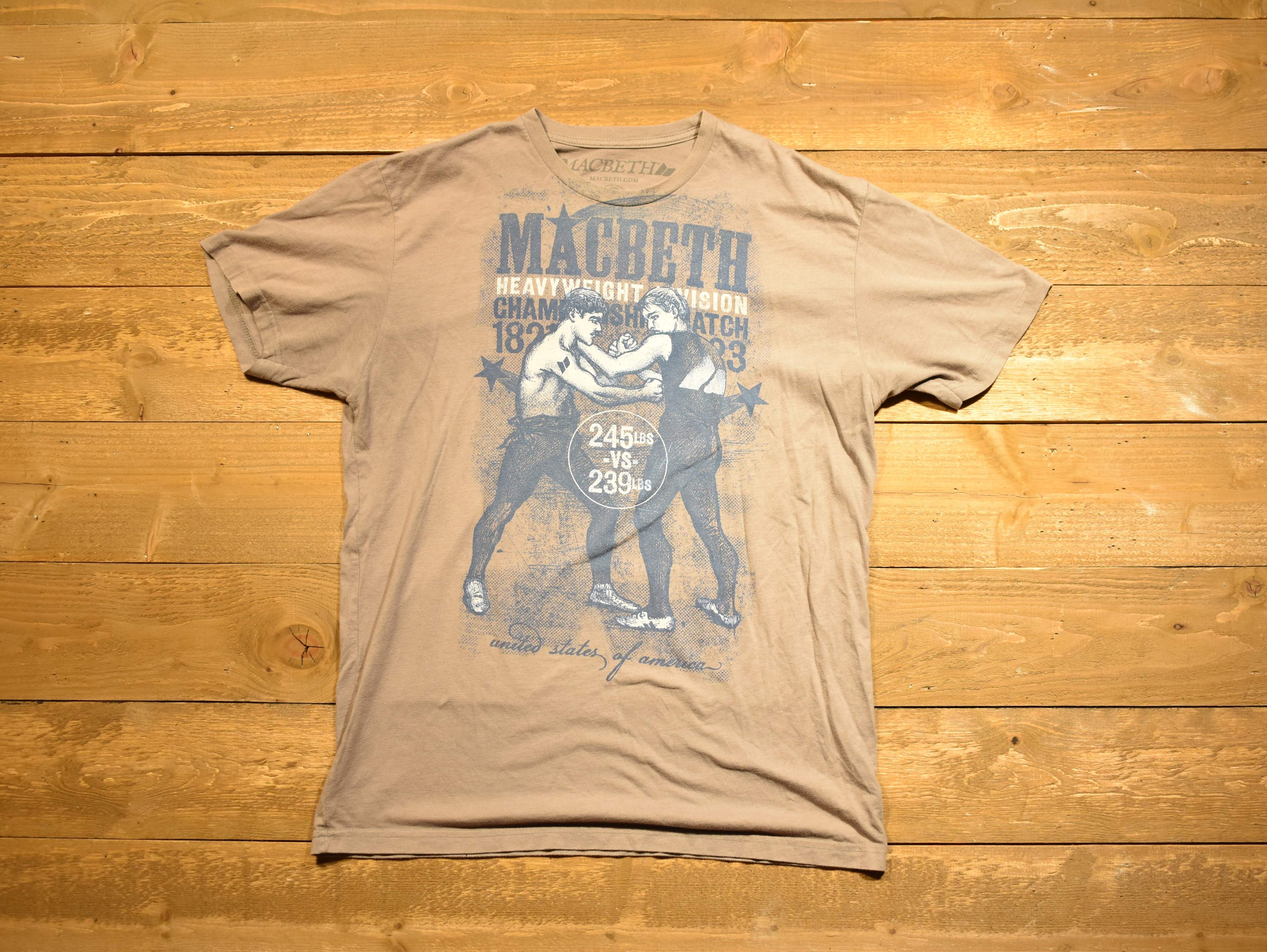 Macbeth large men's T-shirt heavyweight division United States of America shirt
