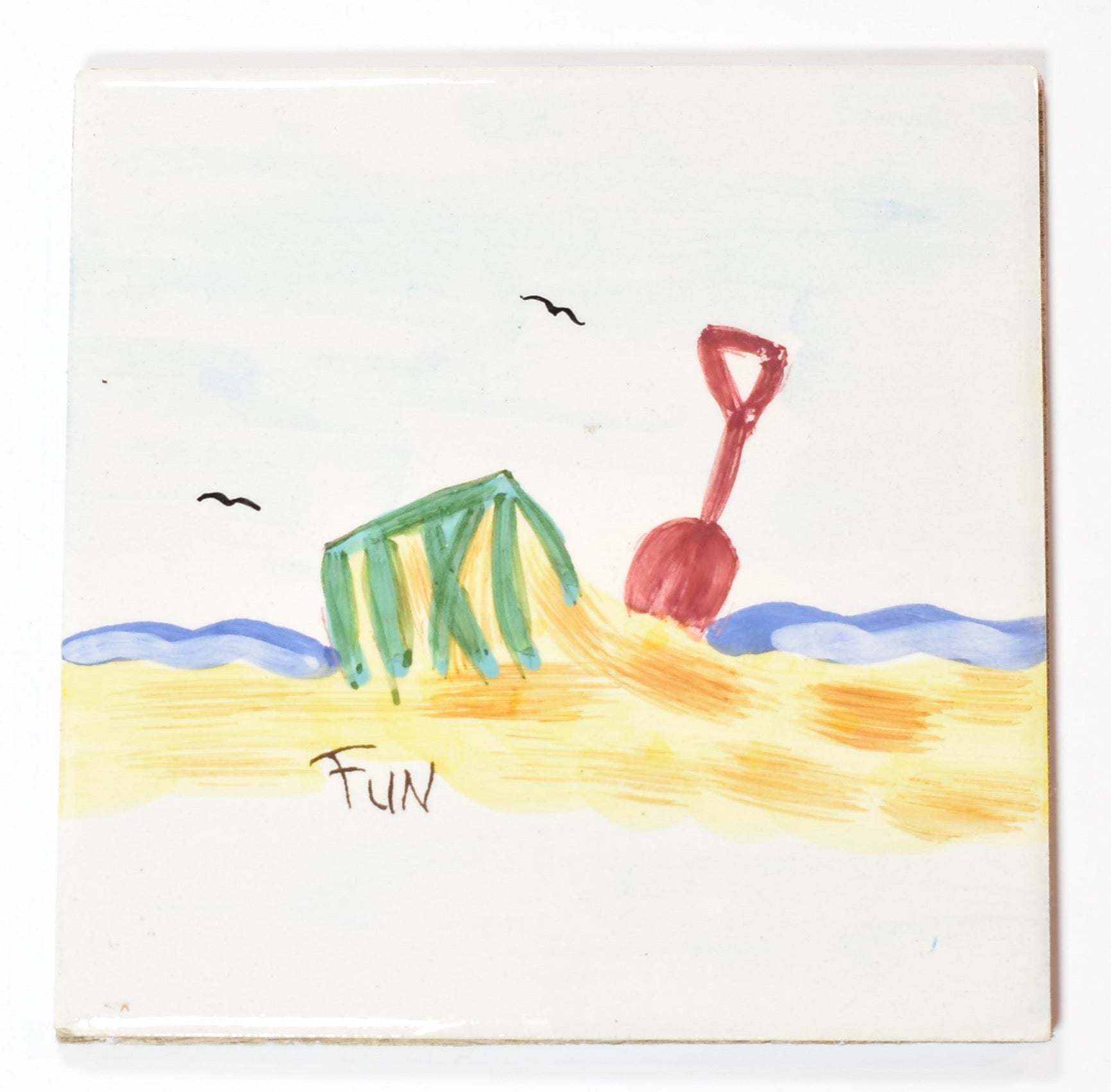 Ceramic Block Fun In the sun beach Ceramic Block 6 x 6 Beach themed art