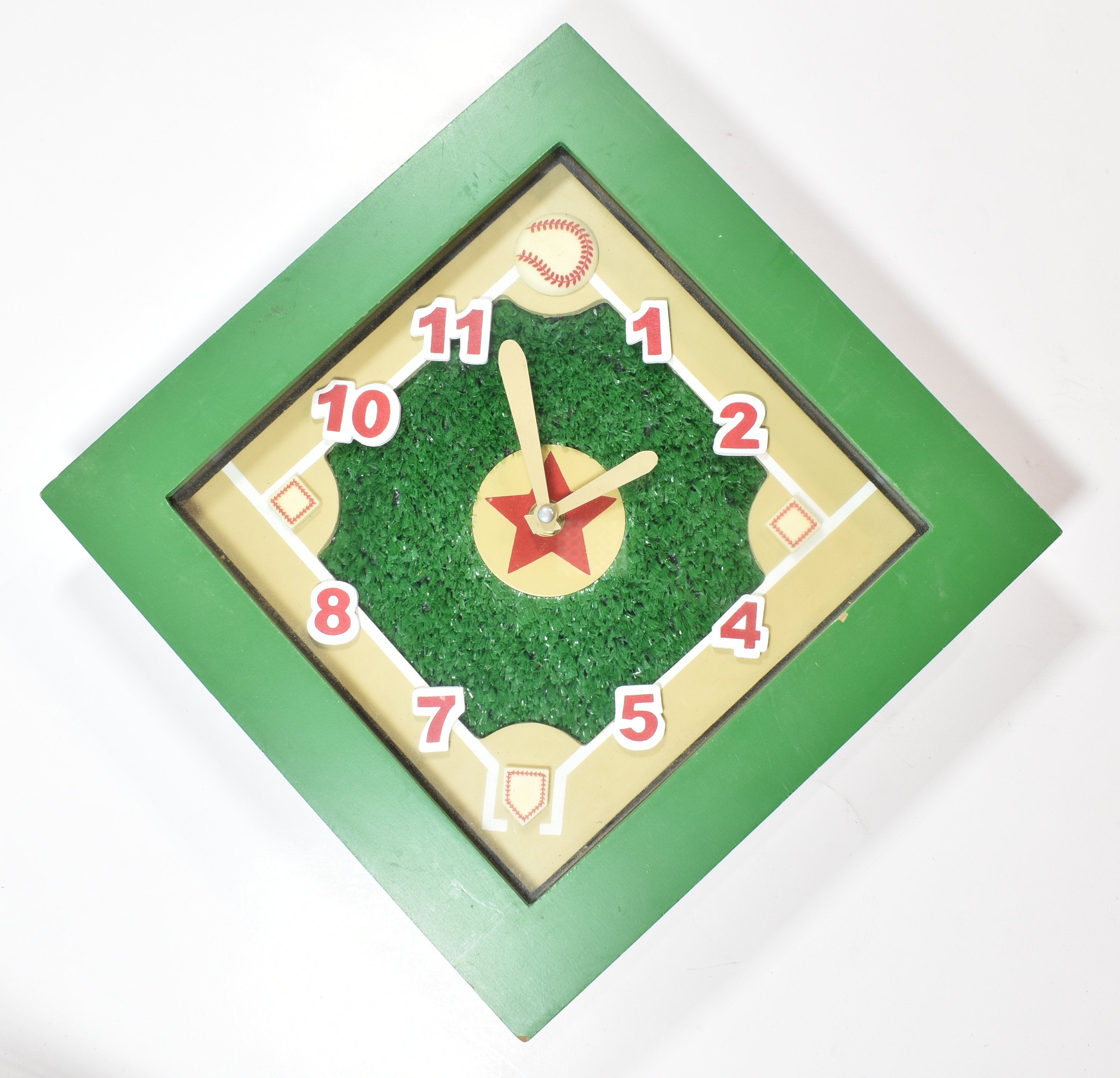 Baseball Clock 10 x 10 Used Clock Kids Bedroom hanging clock