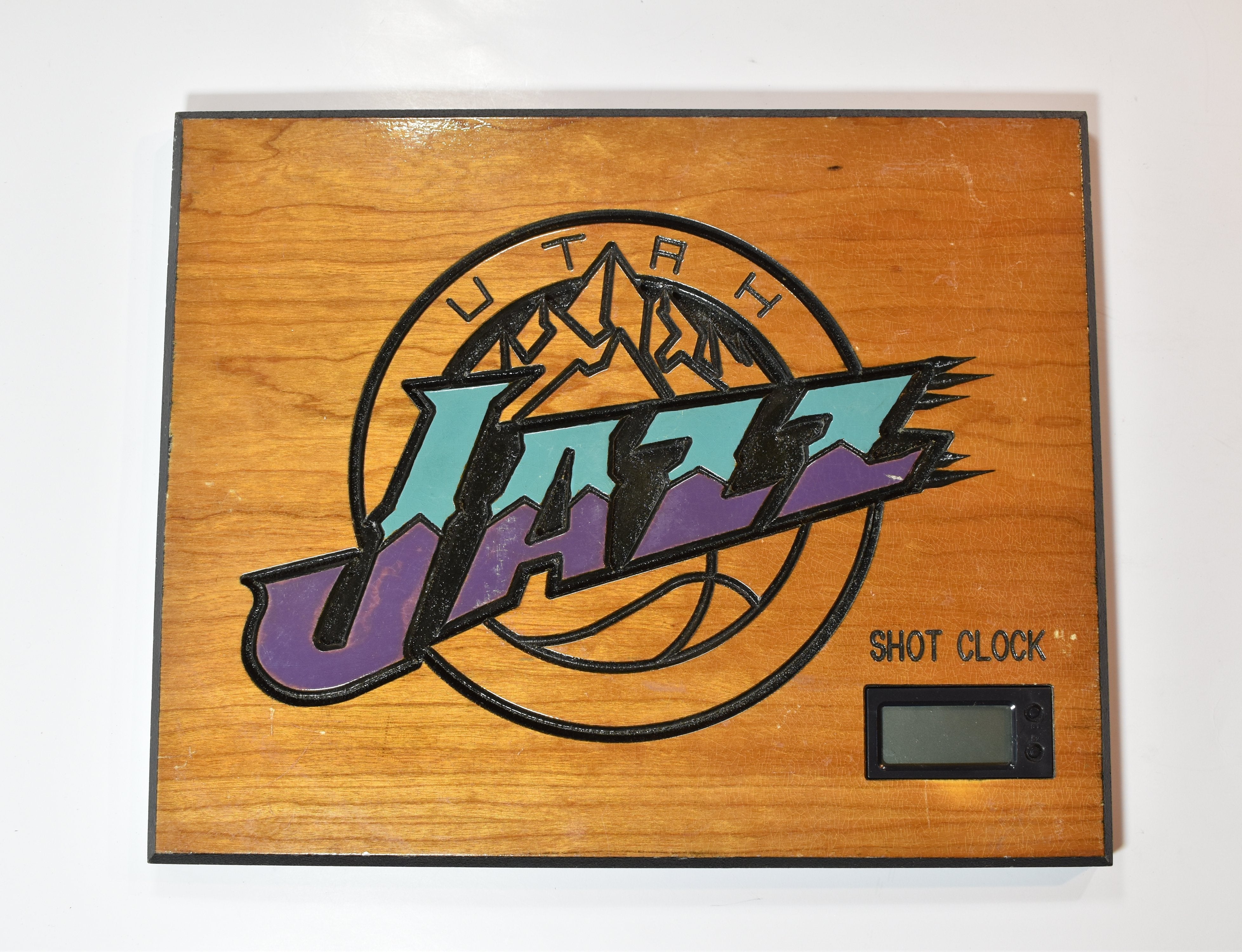 Utah Jazz Shot Clock wooden Clock Hanging NBA Basketball Vintage Collectible