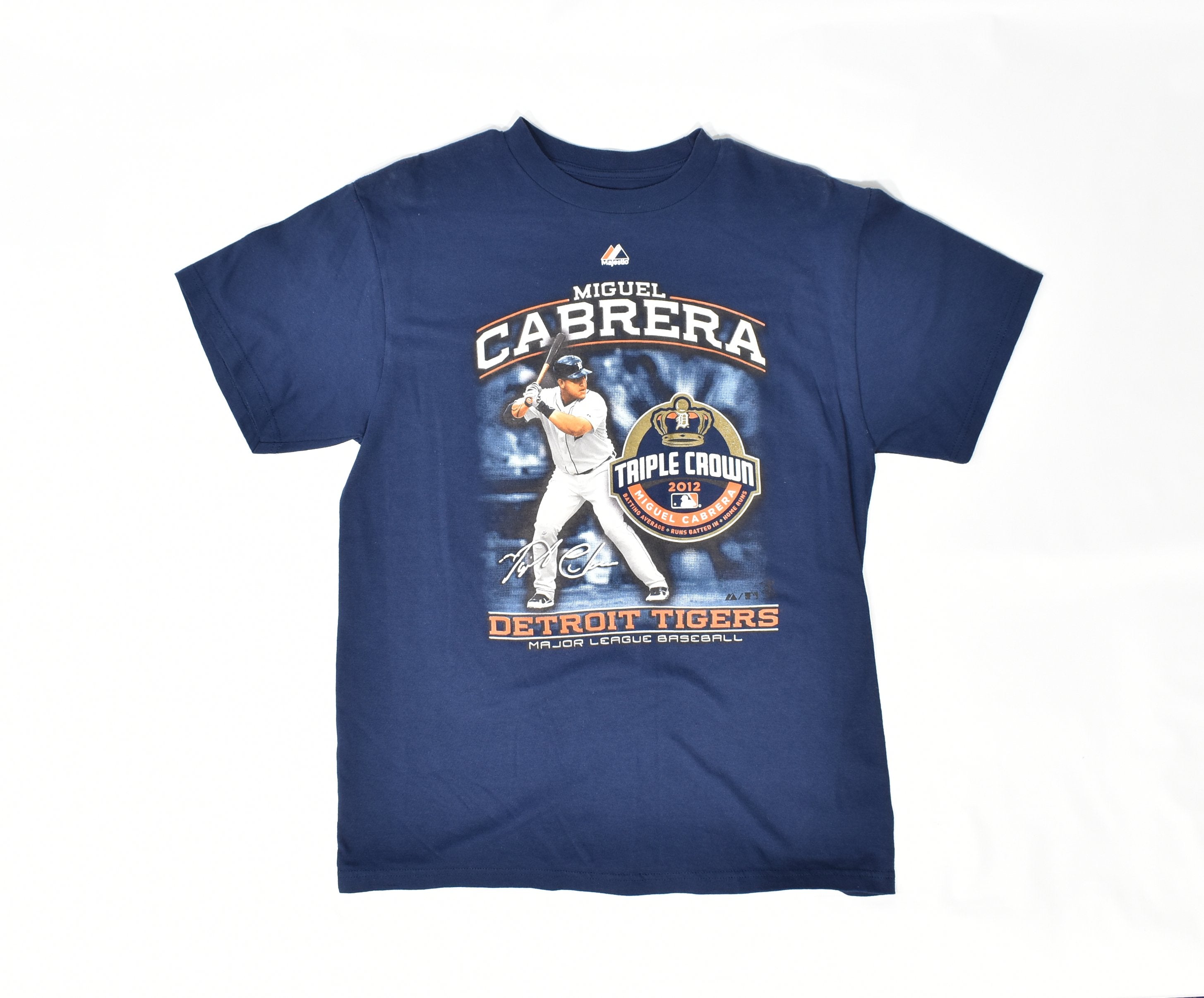 Detroit Tigers MLB baseball t shirt Medium Mens 2012 Miguel Cabrera used
