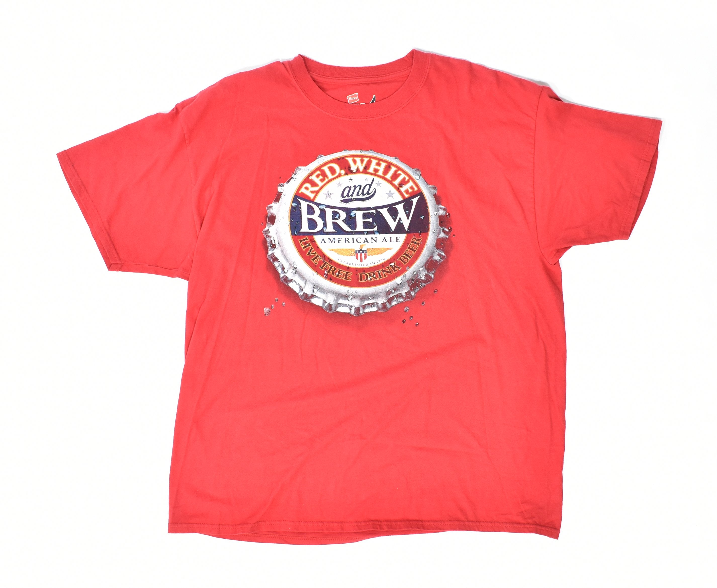 Red White and Brew American Ale T shirt RED USED XL USED