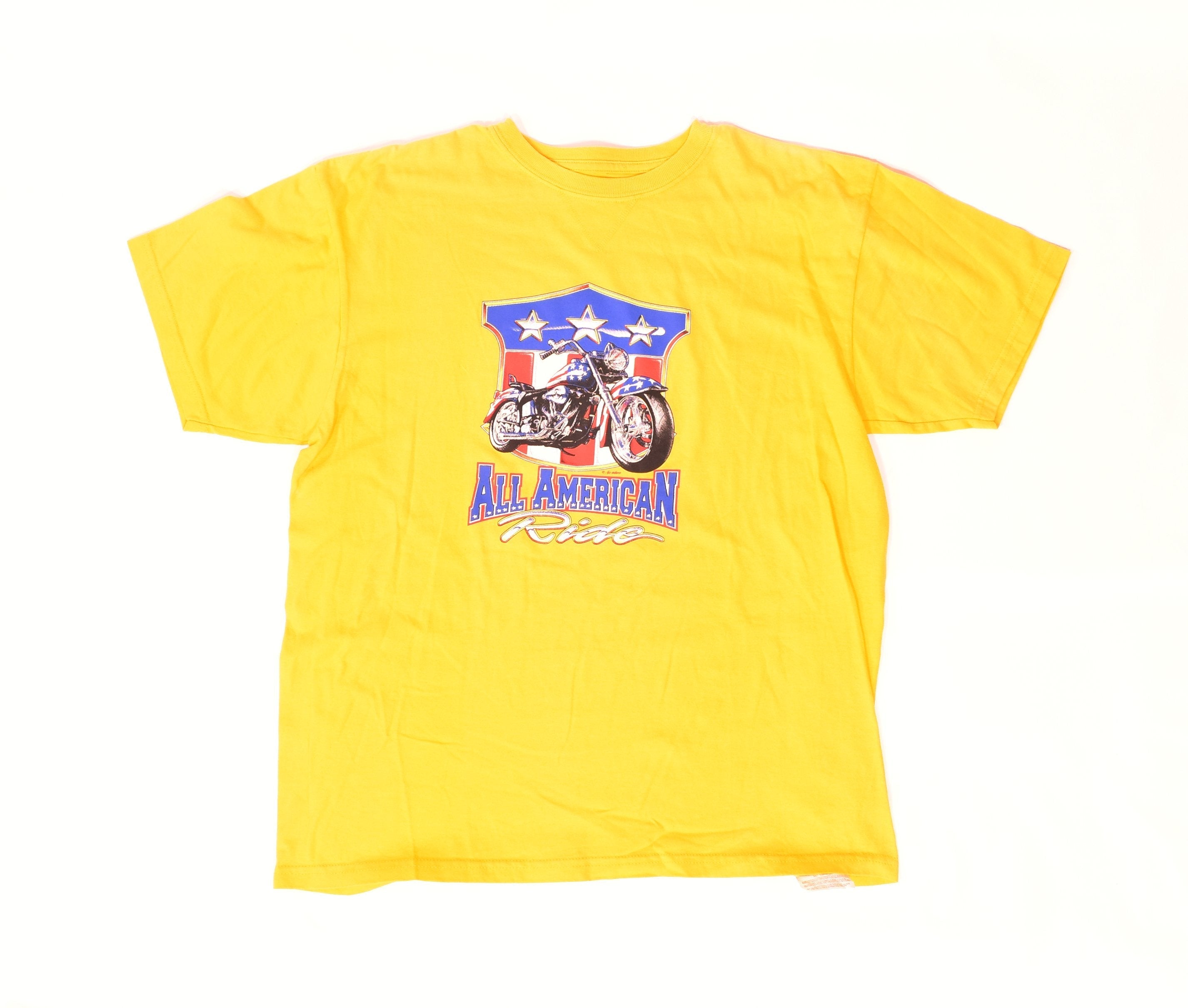All American Ride Yellow T shirt Large used