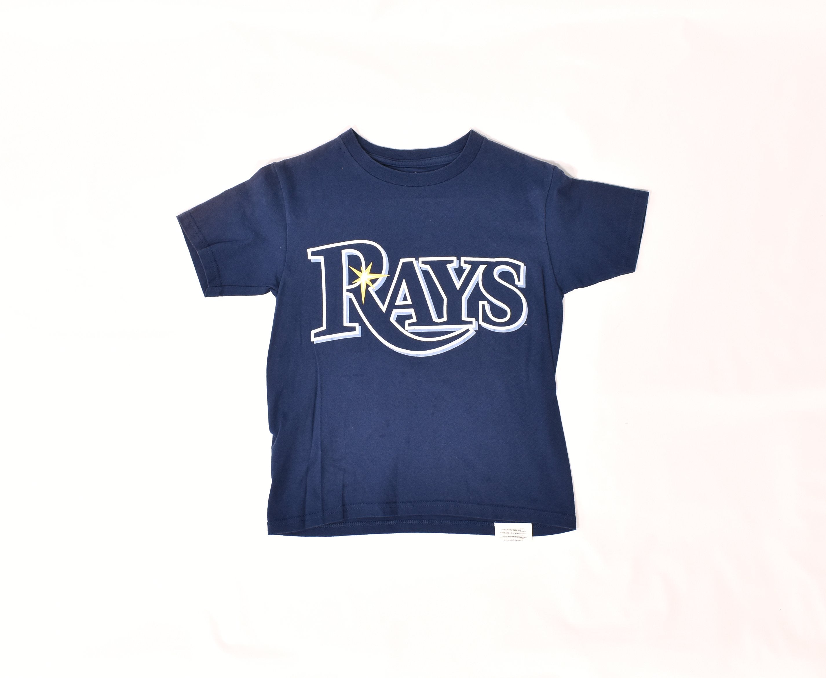 Rays Kids Small Majestic MLB Baseball t shirt blue