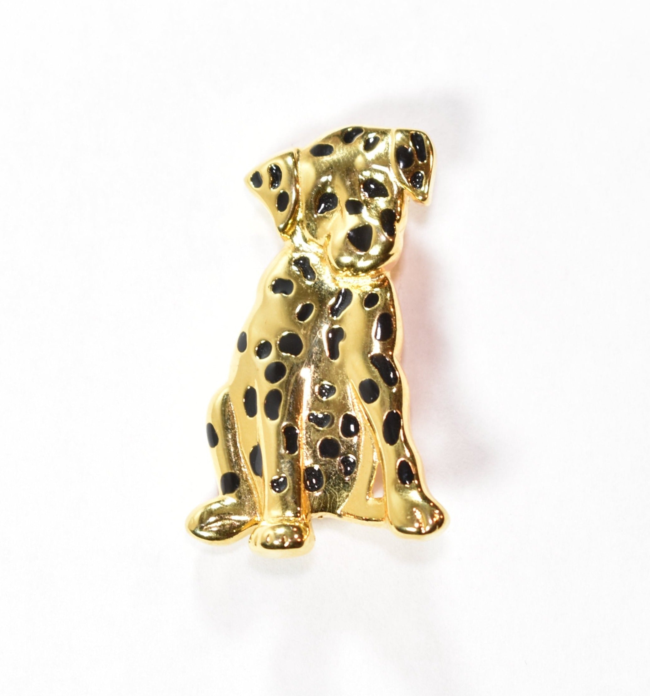 Brooch Pin 2x1 AK Branded Used Dalmatian Dog gold pin