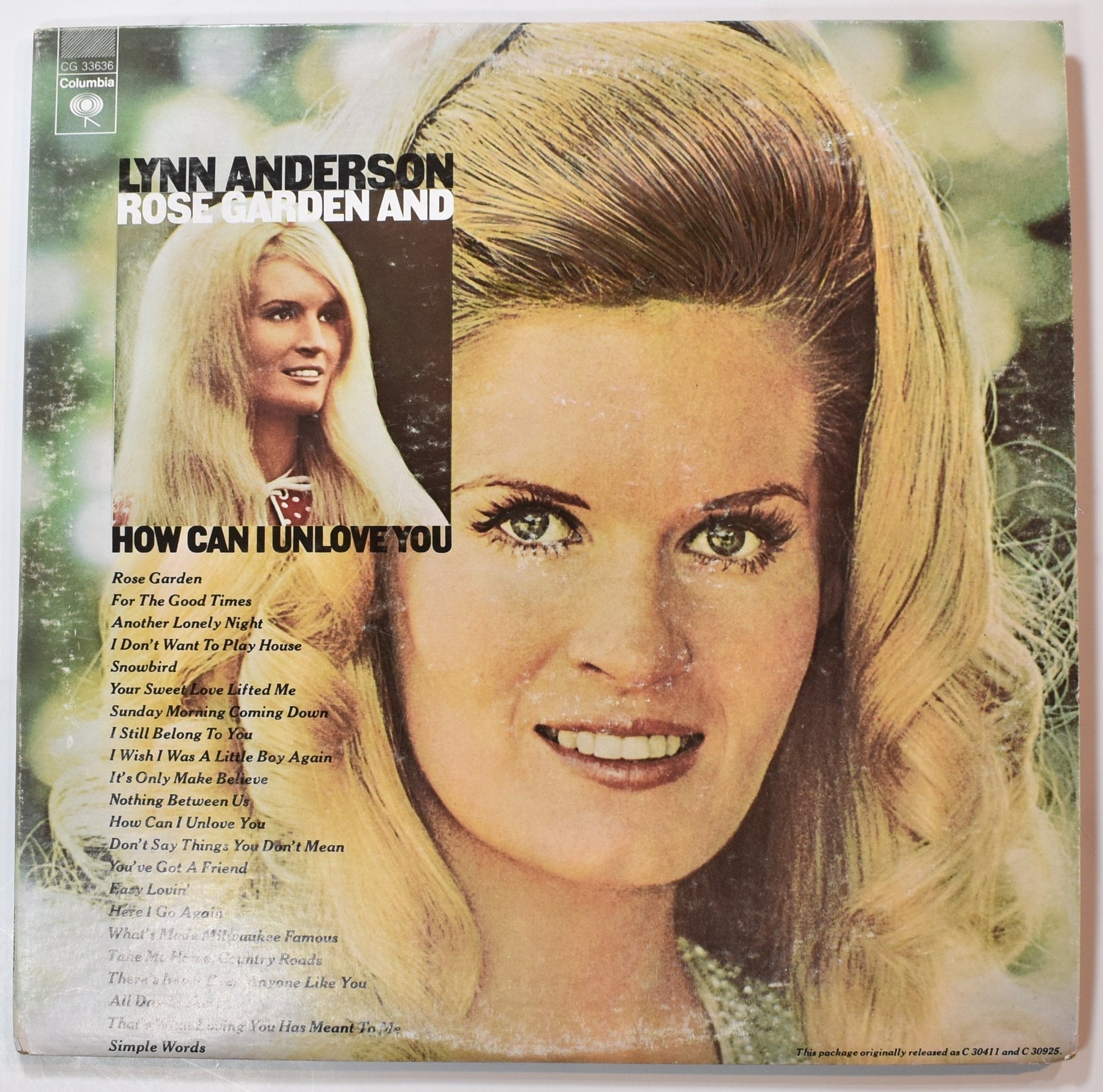 Vinyl Music Record Lynn Anderson Rose garden and How Can I unlove you record