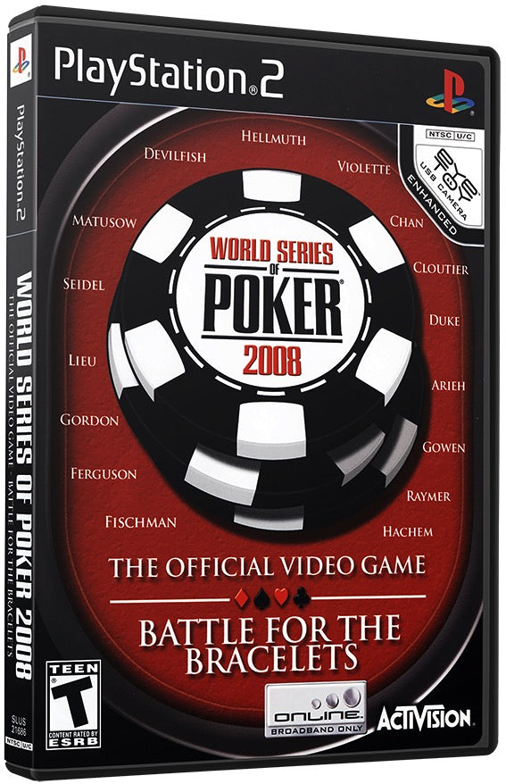 World Series of Poker 2008 - Battle for the Bracelets PS2 Sony Playstation 2 Used Video GamePS2