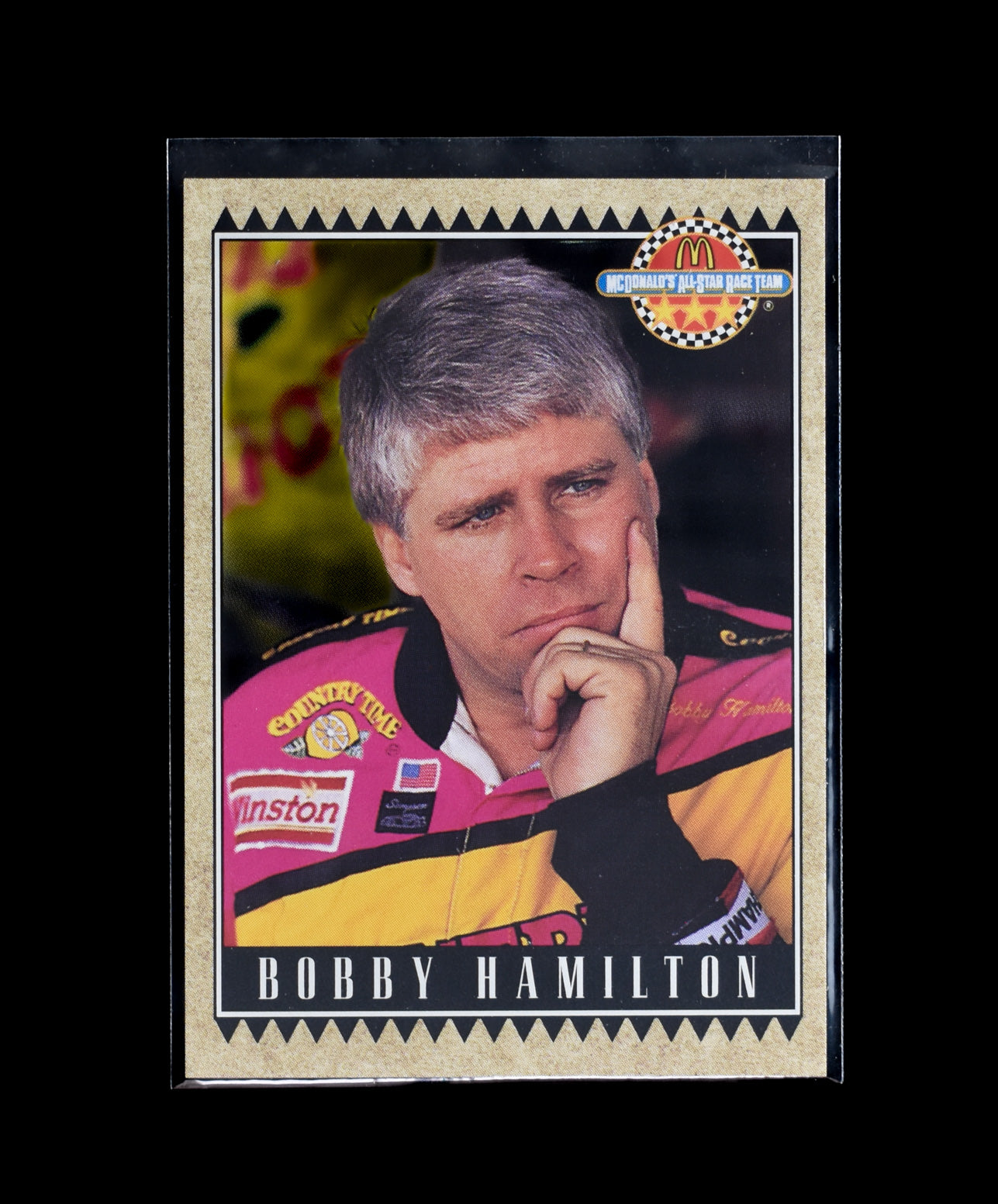1992 Maxx Racing McDonalds All Star Race Team Card bobby Hamilton 28